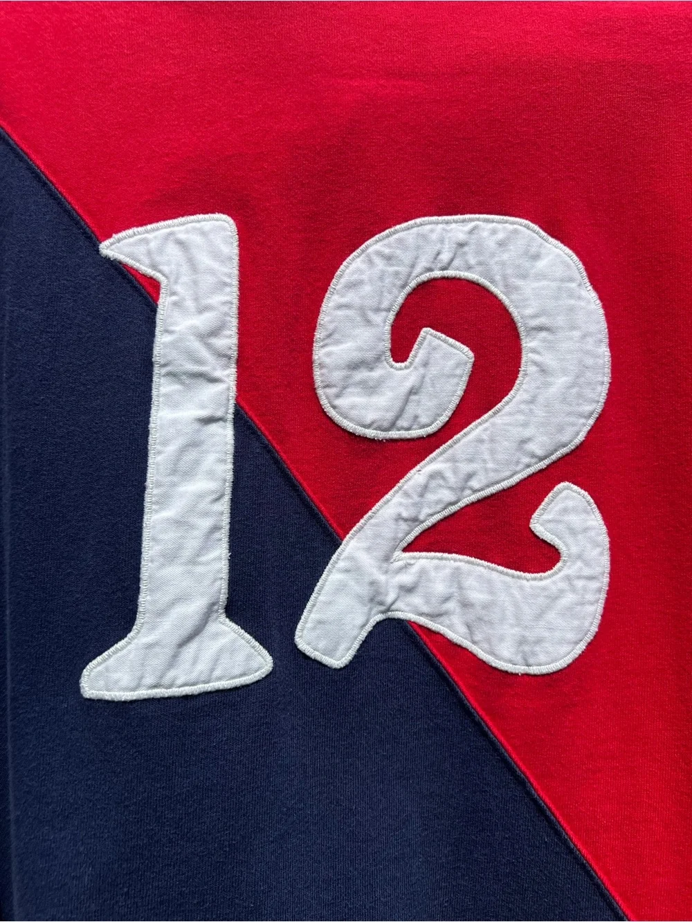 Polo Ralph Lauren Vintage Short Sleeve Rugby Shirt SzL Red/Navy Colorblock Crest
